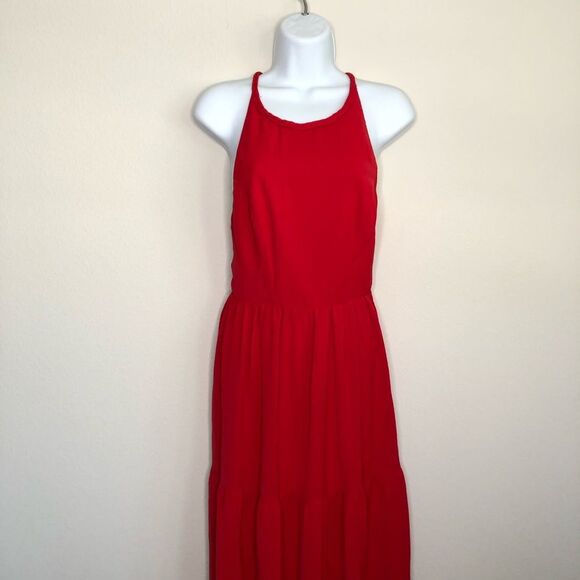 NWT DRESS THE POPULATION Asa Halter Neck Maxi Sun Dress XS - Picture 9 of 11